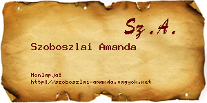 Szoboszlai Amanda névjegykártya